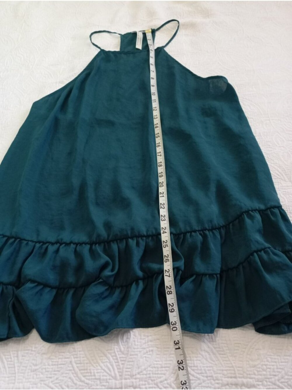 Free People Intimately Teal Strappy Ruffle Mini Dress Sleeveless Size M - Picture 6 of 9